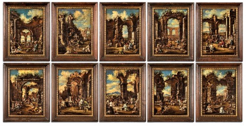 Capricci with architectural ruins  - Alessandro Magnasco (1667- 1749)